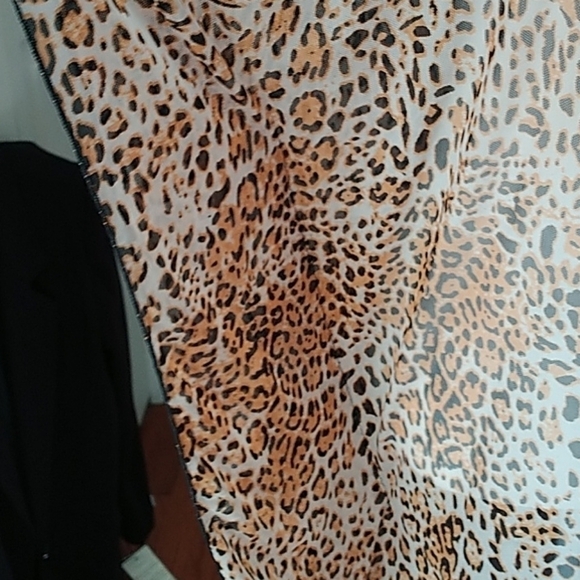 Jordan Taylor Leopard Print Brown & Gold Shear Beach Caftan Coverup M - Picture 8 of 11